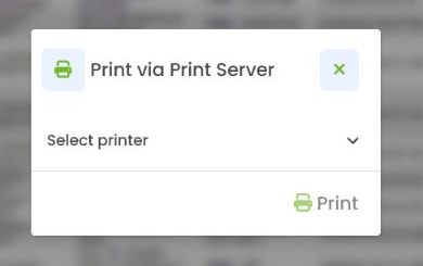 Server printer selection dialog