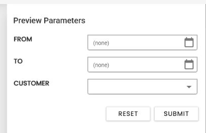 Report parameters for the Open and Logged Tickets report